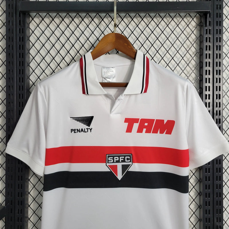 Camisa São Paulo Retrô Home 1993/1994 - Torcedor Masculina PENALTY + TAM - Camisa de Time Oficial - Buyit