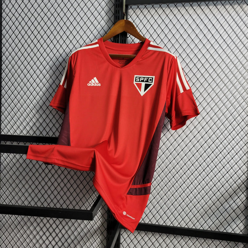 Camisa São Paulo Treino 22/23 - Torcedor Masculina Vermelha - Camisa de Time Oficial - Buyit