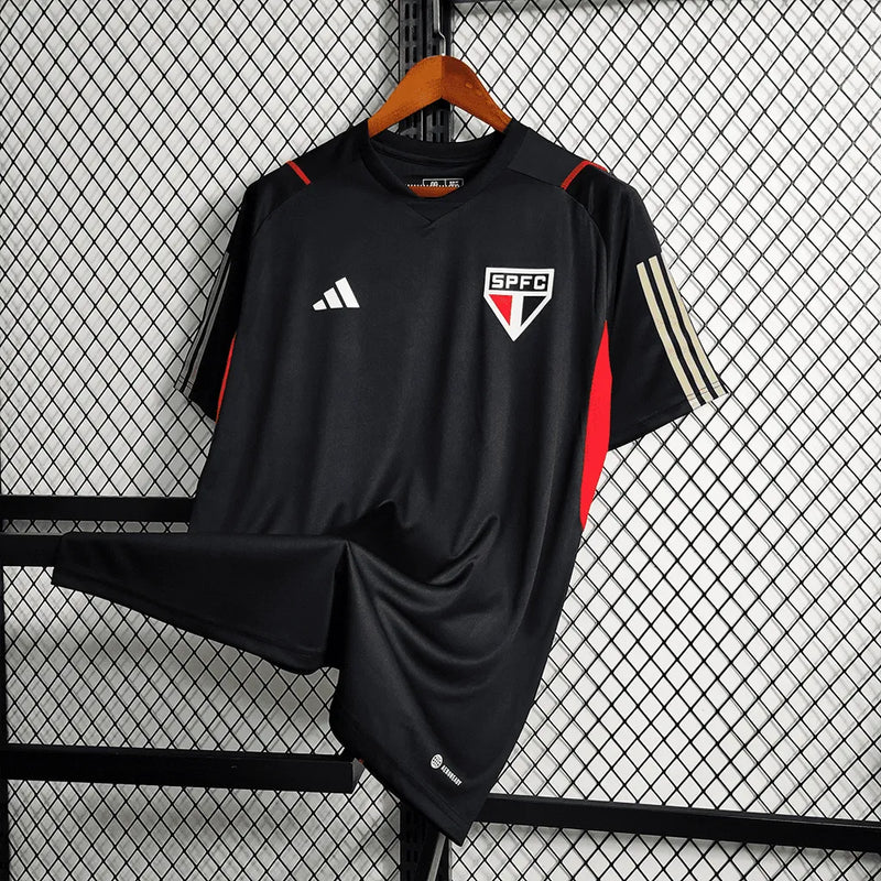 Camisa São Paulo Treino 23/24 - Torcedor Masculina Preta - Camisa de Time Oficial - Buyit