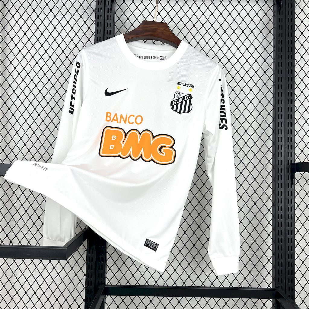 Camisa Santista Home Retrô 2011/12 - Torcedor Masculina Branca Manga Longa