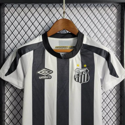 Camisa Santos Away 22/23 - Torcedor Infantil Preta e Branca - Camisa de Time Oficial - Buyit