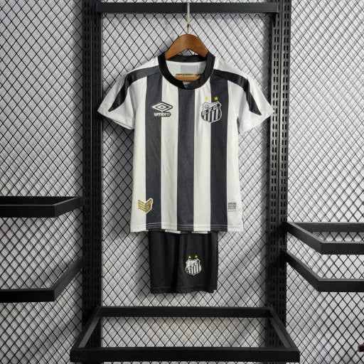 Camisa Santos Away 22/23 - Torcedor Infantil Preta e Branca - Camisa de Time Oficial - Buyit