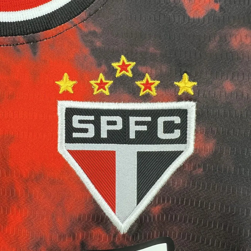 Camisa São Paulo Third Away 24/25 - Torcedor Infantil Preta e Vermelha - Camisa de Time Oficial - Buyit