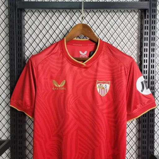 Camisa Sevilla Away 23/24 - Torcedor Masculina Vermelha - Camisa de Time Oficial - Buyit