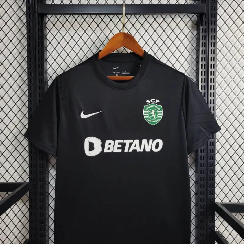 Camisa Sporting 24/25 - Torcedor Masculina Preta - Camisa de Time Oficial - Buyit