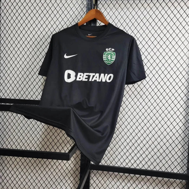 Camisa Sporting 24/25 - Torcedor Masculina Preta - Camisa de Time Oficial - Buyit