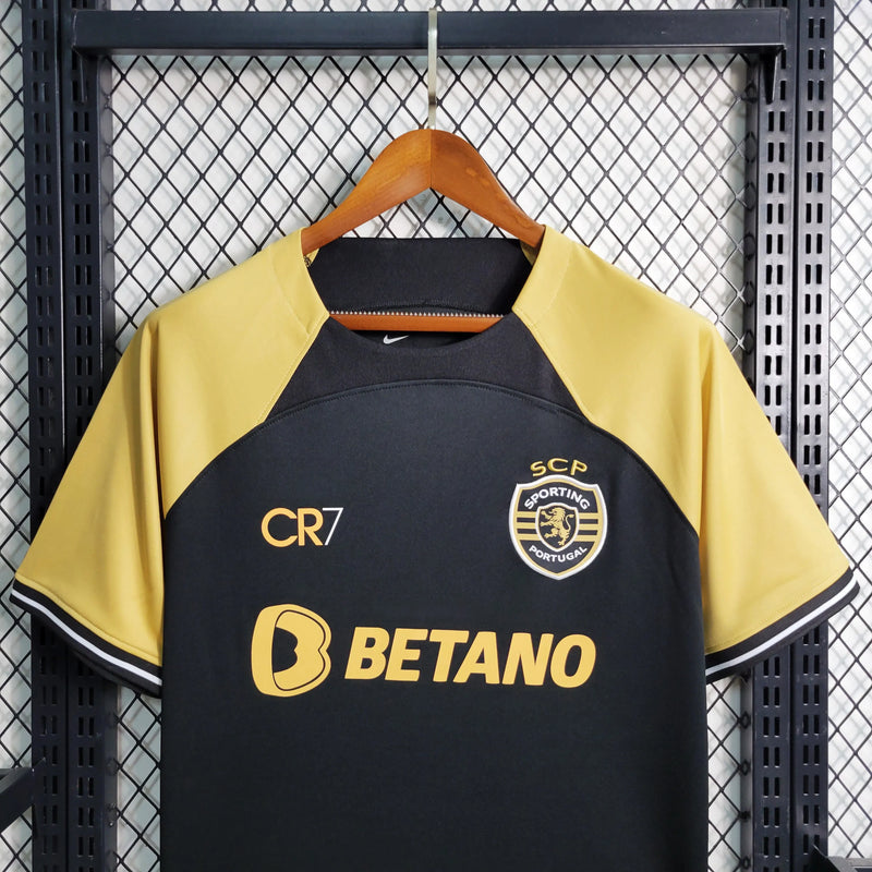 Camisa Sporting Away II 23/24 - Torcedor Masculina Preta CR7 - Camisa de Time Oficial - Buyit