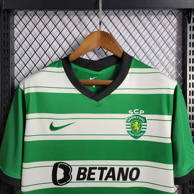 Camisa Sporting Home 22/23 - Torcedor Masculina Verde - Camisa de Time Oficial - Buyit