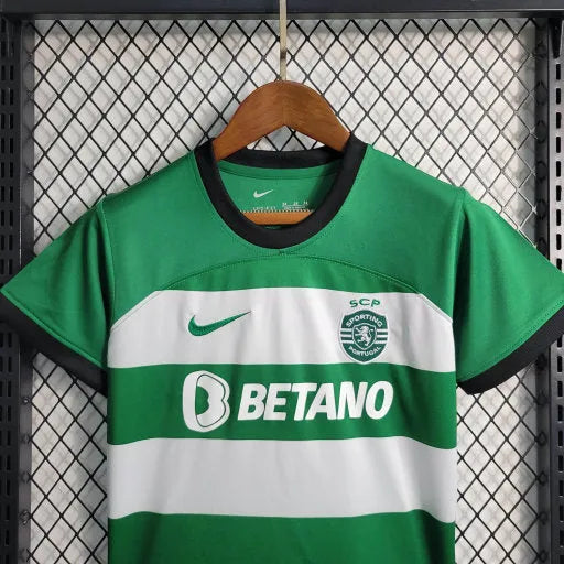 Camisa Sporting Home 23/24 - Torcedor Infantil Verde - Camisa de Time Oficial - Buyit