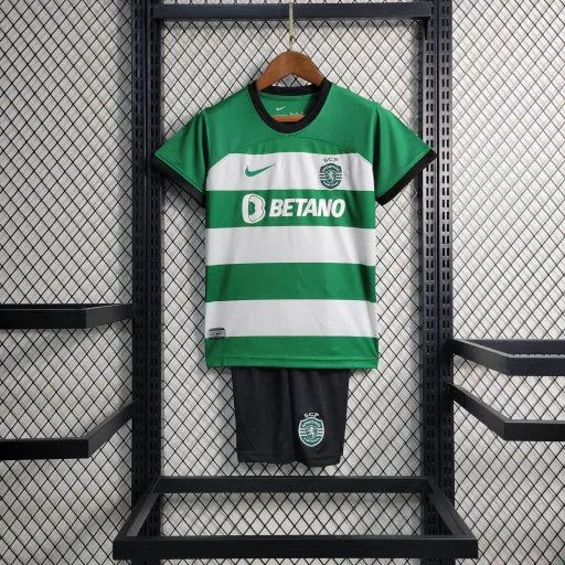 Camisa Sporting Home 23/24 - Torcedor Infantil Verde - Camisa de Time Oficial - Buyit