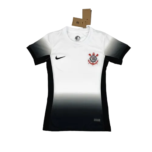 Camisa Timão Home 24/25 - Torcedor Feminina Preta e Branca - Camisa de Time Oficial - Buyit