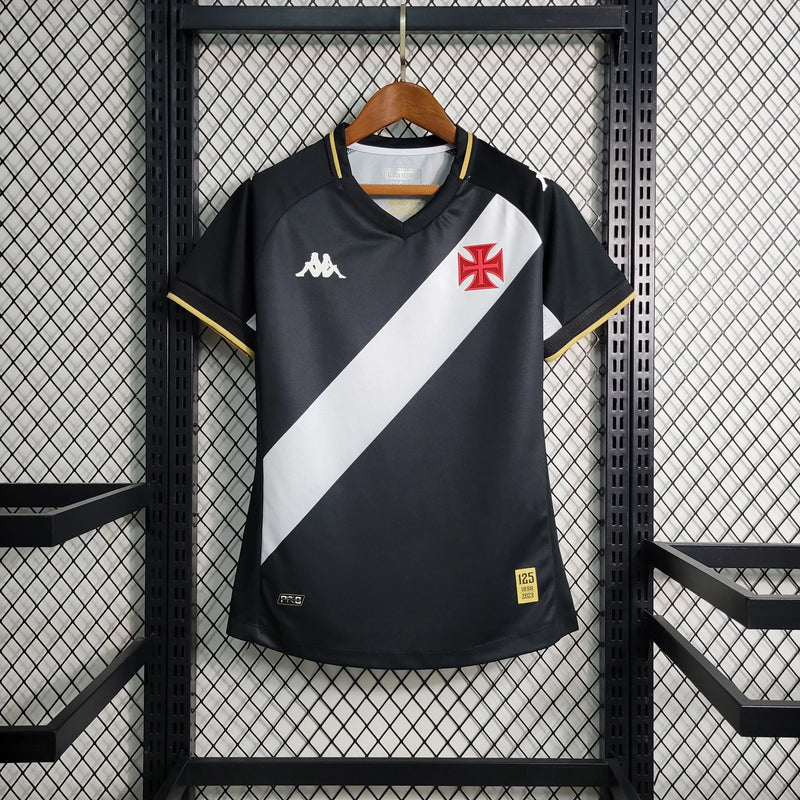 Camisa Vasco Home 23/24 - Torcedor Feminina Preta - Camisa de Time Oficial - Buyit