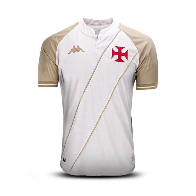 Camisa Vasco Third Away 24/25 - Torcedor Masculina Branca e Dourada - Camisa de Time Oficial - Buyit