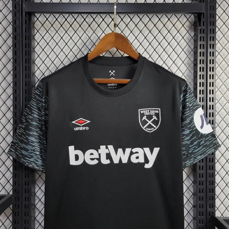 Camisa West Ham Away 2 24/25 - Torcedor Masculina Preta - Camisa de Time Oficial - Buyit