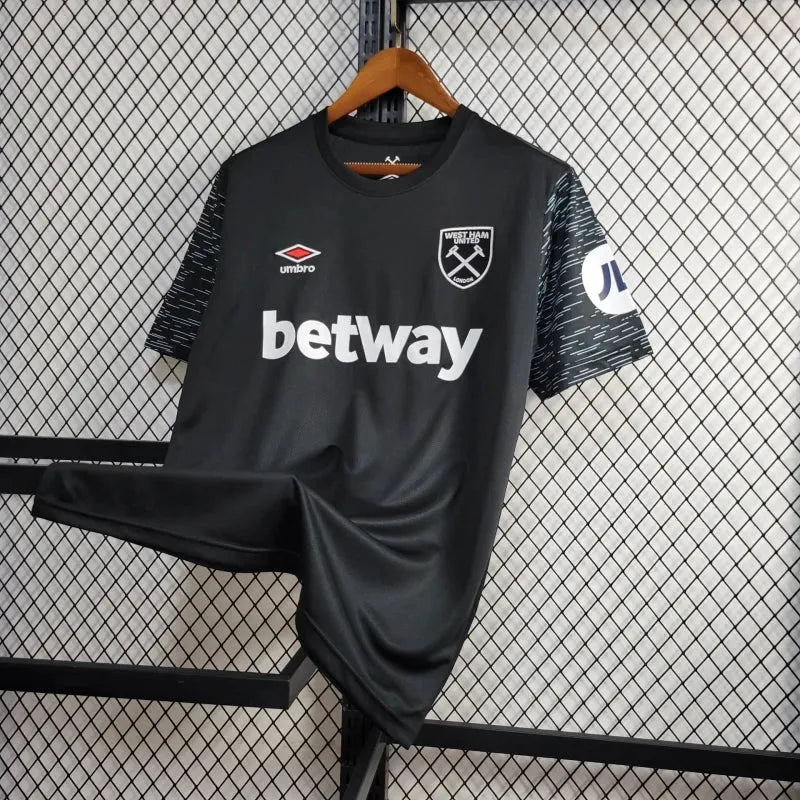 Camisa West Ham Away 2 24/25 - Torcedor Masculina Preta - Camisa de Time Oficial - Buyit