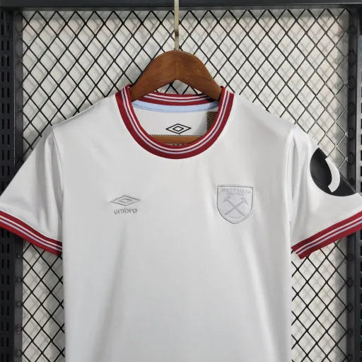 Camisa West Ham Away 23/24 - Torcedor Infantil Branca - Camisa de Time Oficial - Buyit