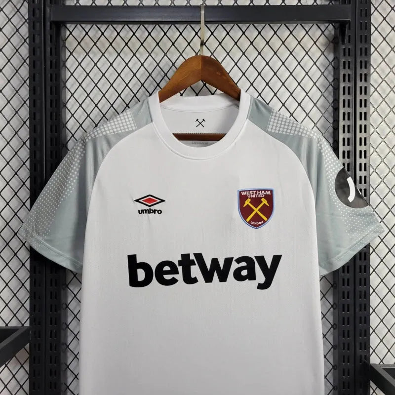 Camisa West Ham Away 24/25 - Torcedor Masculina Branca - Camisa de Time Oficial - Buyit