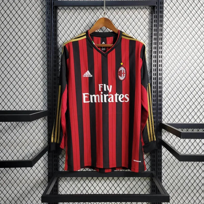 Camisa AC Milan Retrô 2013/14 - Torcedor Masculina Manga Longa - Camisa de Time Oficial - Buyit